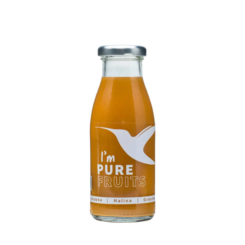 Sok PURE FRUITS z truskawką, maliną i rabarbarem 15x250ml