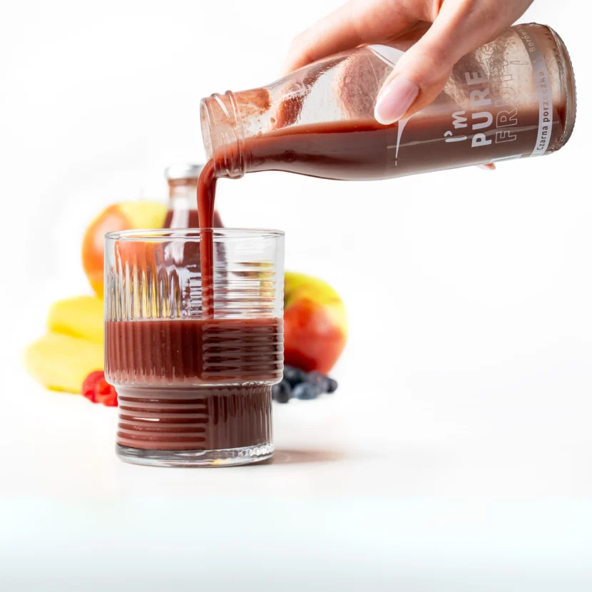Sok PURE FRUITS z maliną, porzeczką i borówką 15x250ml - obrazek 3